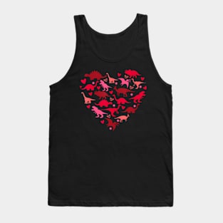 Dinosaur Love Heart T Rex Cute Valentines Day Boys Toddlers Tank Top